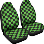 Black And Green Checkered Print Universal Fit Car Seat Covers