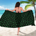 Black And Green Shamrock Pattern Print Beach Sarong Wrap