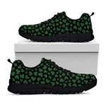 Black And Green Shamrock Pattern Print Black Sneakers