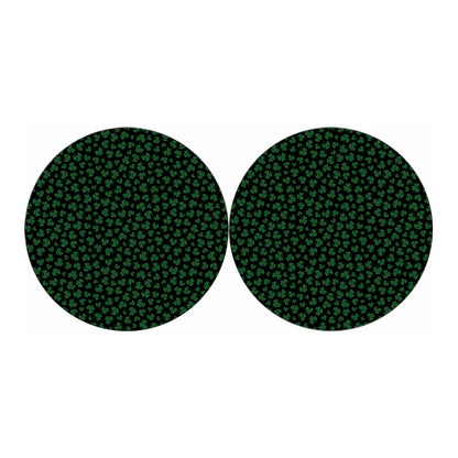 Black And Green Shamrock Pattern Print Car Coasters