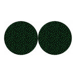 Black And Green Shamrock Pattern Print Car Coasters