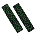 Black And Green Shamrock Pattern Print Car Seat Belt Covers