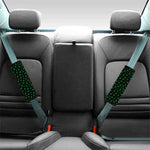 Black And Green Shamrock Pattern Print Car Seat Belt Covers