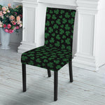 Black And Green Shamrock Pattern Print Dining Chair Slipcover