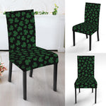 Black And Green Shamrock Pattern Print Dining Chair Slipcover