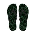 Black And Green Shamrock Pattern Print Flip Flops