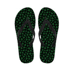 Black And Green Shamrock Pattern Print Flip Flops