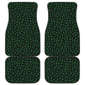 Black And Green Shamrock Pattern Print Front and Back Car Floor Mats
