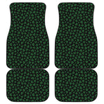 Black And Green Shamrock Pattern Print Front and Back Car Floor Mats
