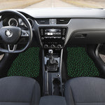 Black And Green Shamrock Pattern Print Front and Back Car Floor Mats