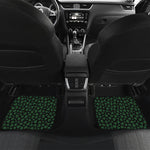 Black And Green Shamrock Pattern Print Front and Back Car Floor Mats