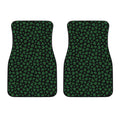 Black And Green Shamrock Pattern Print Front Car Floor Mats