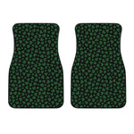 Black And Green Shamrock Pattern Print Front Car Floor Mats