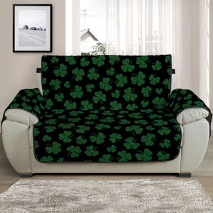 Black And Green Shamrock Pattern Print Half Sofa Protector