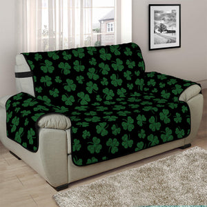 Black And Green Shamrock Pattern Print Half Sofa Protector