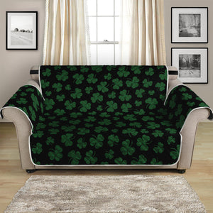 Black And Green Shamrock Pattern Print Loveseat Protector