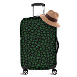 Black And Green Shamrock Pattern Print Luggage Cover