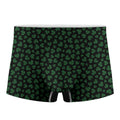 Black And Green Shamrock Pattern Print Men's Boxer Briefs