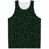 Black And Green Shamrock Pattern Print Men's Tank Top