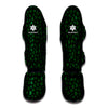 Black And Green Shamrock Pattern Print Muay Thai Shin Guard