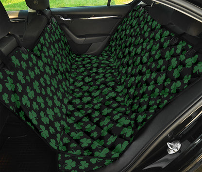 Black And Green Shamrock Pattern Print Pet Car Back Seat Cover