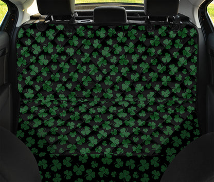 Black And Green Shamrock Pattern Print Pet Car Back Seat Cover