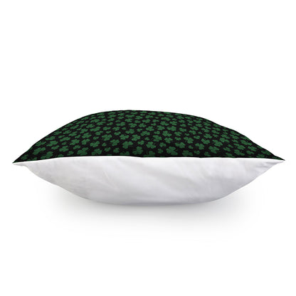 Black And Green Shamrock Pattern Print Pillow Cover
