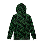 Black And Green Shamrock Pattern Print Pullover Hoodie