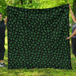 Black And Green Shamrock Pattern Print Quilt