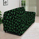 Black And Green Shamrock Pattern Print Sofa Cover