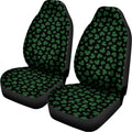 Black And Green Shamrock Pattern Print Universal Fit Car Seat Covers