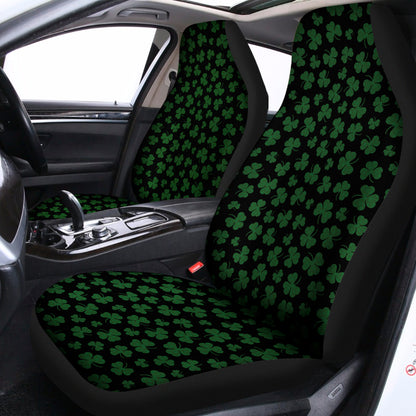 Black And Green Shamrock Pattern Print Universal Fit Car Seat Covers