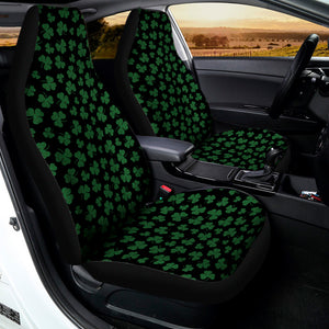 Black And Green Shamrock Pattern Print Universal Fit Car Seat Covers