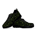 Black And Green Spider Web Pattern Print Black Sneakers