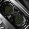 Black And Green Spider Web Pattern Print Car Coasters