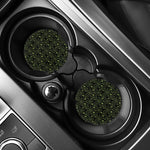 Black And Green Spider Web Pattern Print Car Coasters