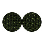 Black And Green Spider Web Pattern Print Car Coasters