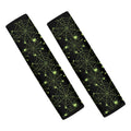 Black And Green Spider Web Pattern Print Car Seat Belt Covers