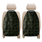 Black And Green Spider Web Pattern Print Car Seat Organizers