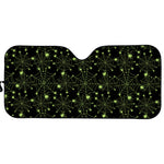 Black And Green Spider Web Pattern Print Car Sun Shade