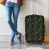 Black And Green Spider Web Pattern Print Luggage Cover