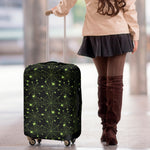 Black And Green Spider Web Pattern Print Luggage Cover