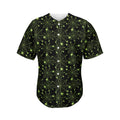 Black And Green Spider Web Pattern Print Men's Baseball Jersey