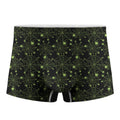 Black And Green Spider Web Pattern Print Men's Boxer Briefs