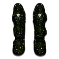 Black And Green Spider Web Pattern Print Muay Thai Shin Guards