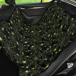Black And Green Spider Web Pattern Print Pet Car Back Seat Cover