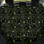 Black And Green Spider Web Pattern Print Pet Car Back Seat Cover