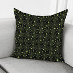 Black And Green Spider Web Pattern Print Pillow Cover