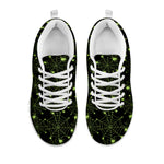 Black And Green Spider Web Pattern Print White Sneakers
