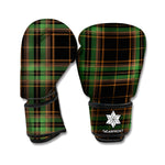 Black And Green Stewart Tartan Print Boxing Gloves